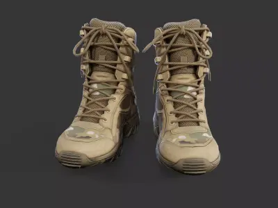 Tactical Boots Low-poly 3D model 2