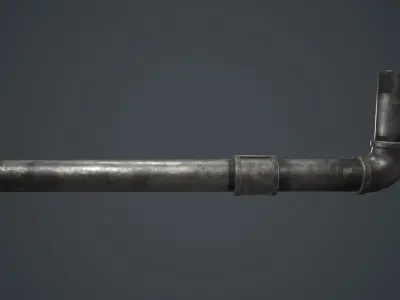 Metal Pipe Weapon PBR Game Ready Low-poly 3D model