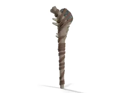 Ancient Spiked Stone Mace Low-poly 3D model