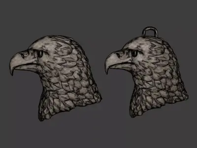 Eagle Head Pendant 3D print model