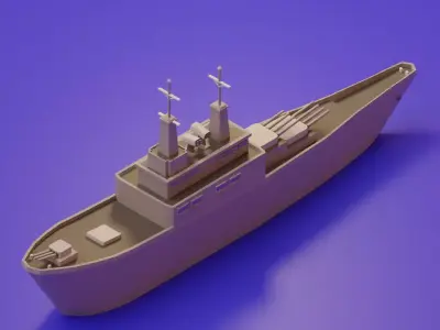 Military Boats Illustration Low Poly 3d Model Free low-poly 3D model