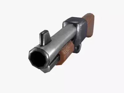 Stylized Shotgun Free low-poly 3D model