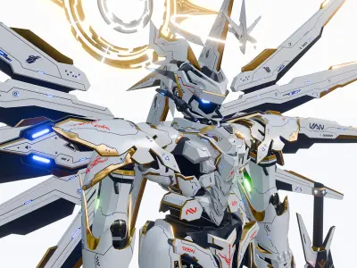 Divine Sci-Fi Mecha  Sanctus Luminari 3D model