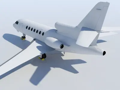 Falcon 50 Static Blank Model Low Poly Low-poly 3D model