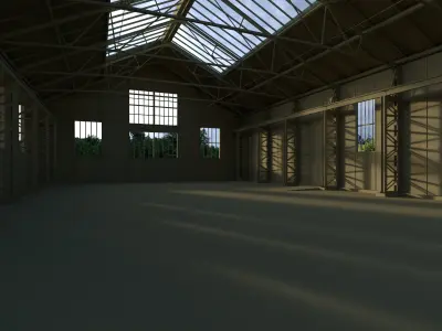 Old Warehouse Low-poly 3D model