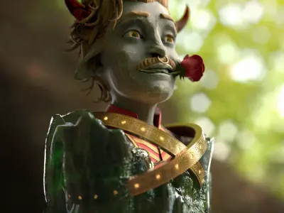 Colored 3D Printable Statue Zodiac Sign Taurus Free low-poly 3D model