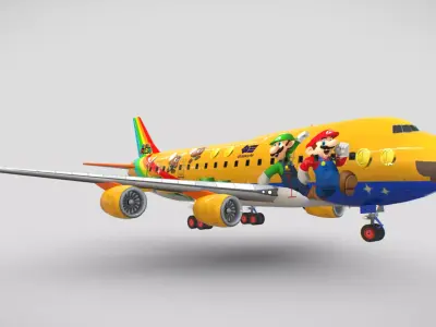 Super Mario Airplane - Galaxy Air - Mario Kart 8 3D model