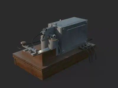 Old fashioned military telegraph machine 3D model