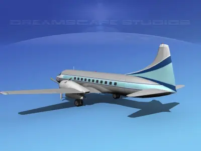 Convair CV-340 Private 4 3D model