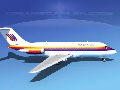 Douglas DC-9-20 United Airlines 2 3D model