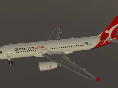 Qantaslink Airbus a320-232 low poly 3d model Low-poly 3D model