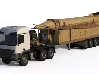 Iranian ballistic missile Shahab-3 3D model