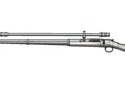 High-precision Sniper Rifle 02 Low-poly 3D model