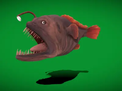 Angler Fish Low-poly 3D model
