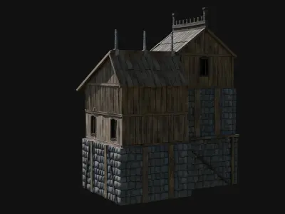 VIKING NORSE FORTRESS FORT WATCHTOWER TOWER MEDIEVAL COLLECTION Low-poly 3D model