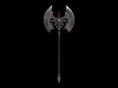 Skull Axe Low-poly 3D model