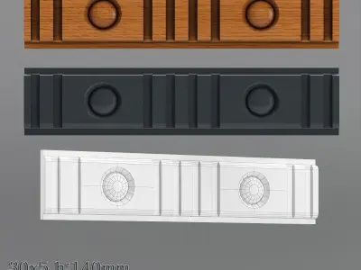 Decorative molding 30-70mm width set Free 3D model