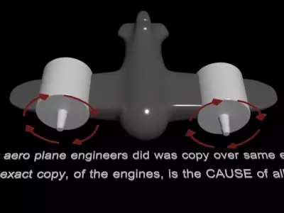 Twin Mirrored Engine Pairs - Eliminate Cause Drift - Concept 3D model