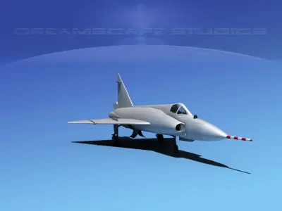 onvair F-102 Delta Dagger Bare Metal 3D model