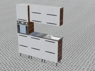 Kitchen Furniture Low-poly 3D model
