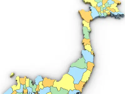 3d Political Map of Vietnam 3D model