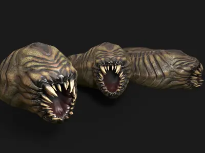 Fat Worm Low-poly 3D model