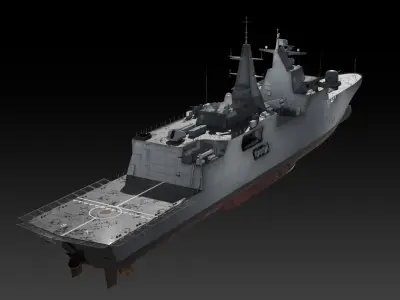 MEKO A200 Valor class frigate Low-poly 3D model