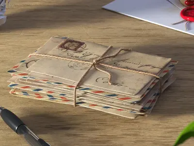 Old Letters Package Thick Fur 3D model