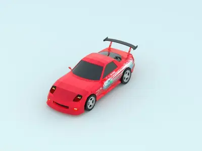 Mazda rx 7 low poly game ready 3d model Free low-poly 3D model