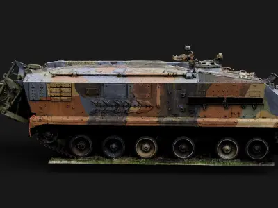 soviet military engineering abandoned vehicle photogrammetry Low-poly 3D model