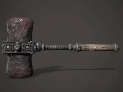stone hammer Free low-poly 3D model