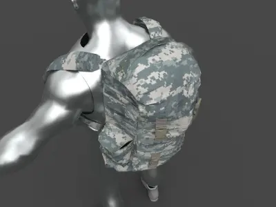 bag military Low-poly 3D model