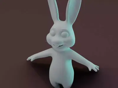 FREE Cartoon Rabbit Rigged Base Mesh 3D Model Free 3D model