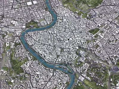 Rome - city center Low-poly 3D model