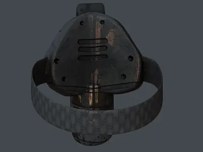 Gas mask helmet 3d model scifi Low-poly  Low-poly 3D model