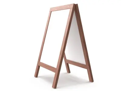 Whiteboard street display mockup 01 3D model