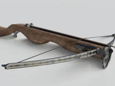 Crossbow wooden Low-poly 3D model