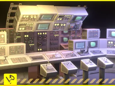 Switchboard pack Low-poly 3D model