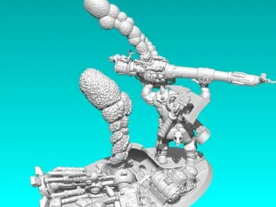MINIATURE WARGAME ANGRY GUY WHO BROKE EVERYTHING 3D print model