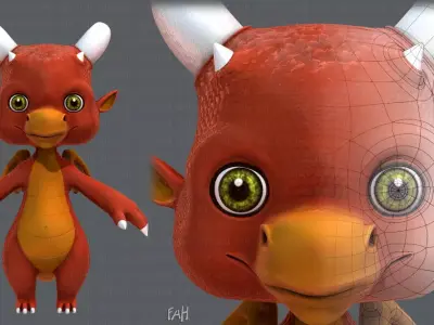 Dragon V01 Low-poly 3D model
