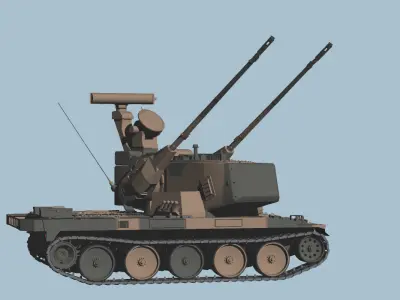 JGSDF Type 87 Self-Propelled Anti-Aircraft Gun 3D model