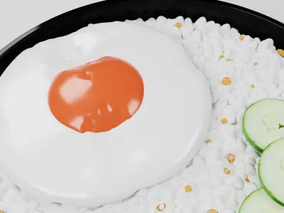 Egg Rice 3D model
