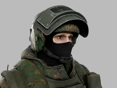 Modern Russian Soldier Low-poly 3D model