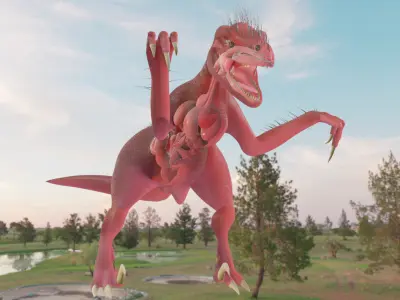 Female velociraptor 3D model