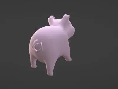 Cute Pig Low-poly 3D model