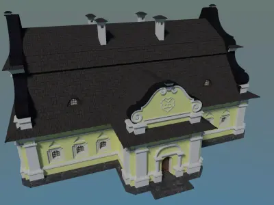 Ukrainian Baroque House I Yellow 3D model