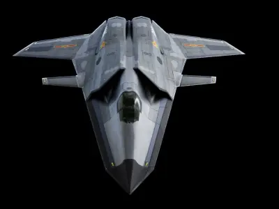 J-50 Trident Chinese Concept Fighter Low-poly 3D model