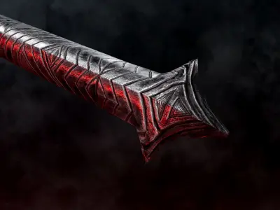 Sauron inspired Demonic Mace - Dark Fantasy Game Ready Weapon Low-poly 3D model