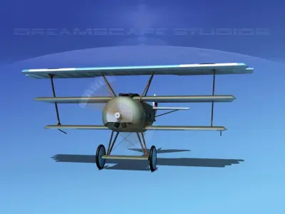 Fokker DR-1 Triplane V15 3D model