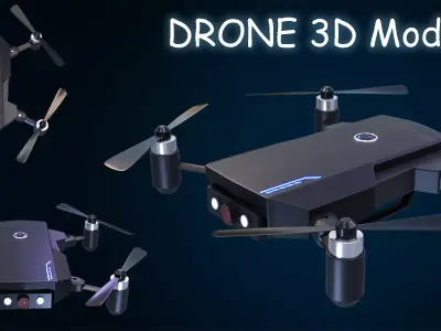 Drone low poly Low-poly 3D model